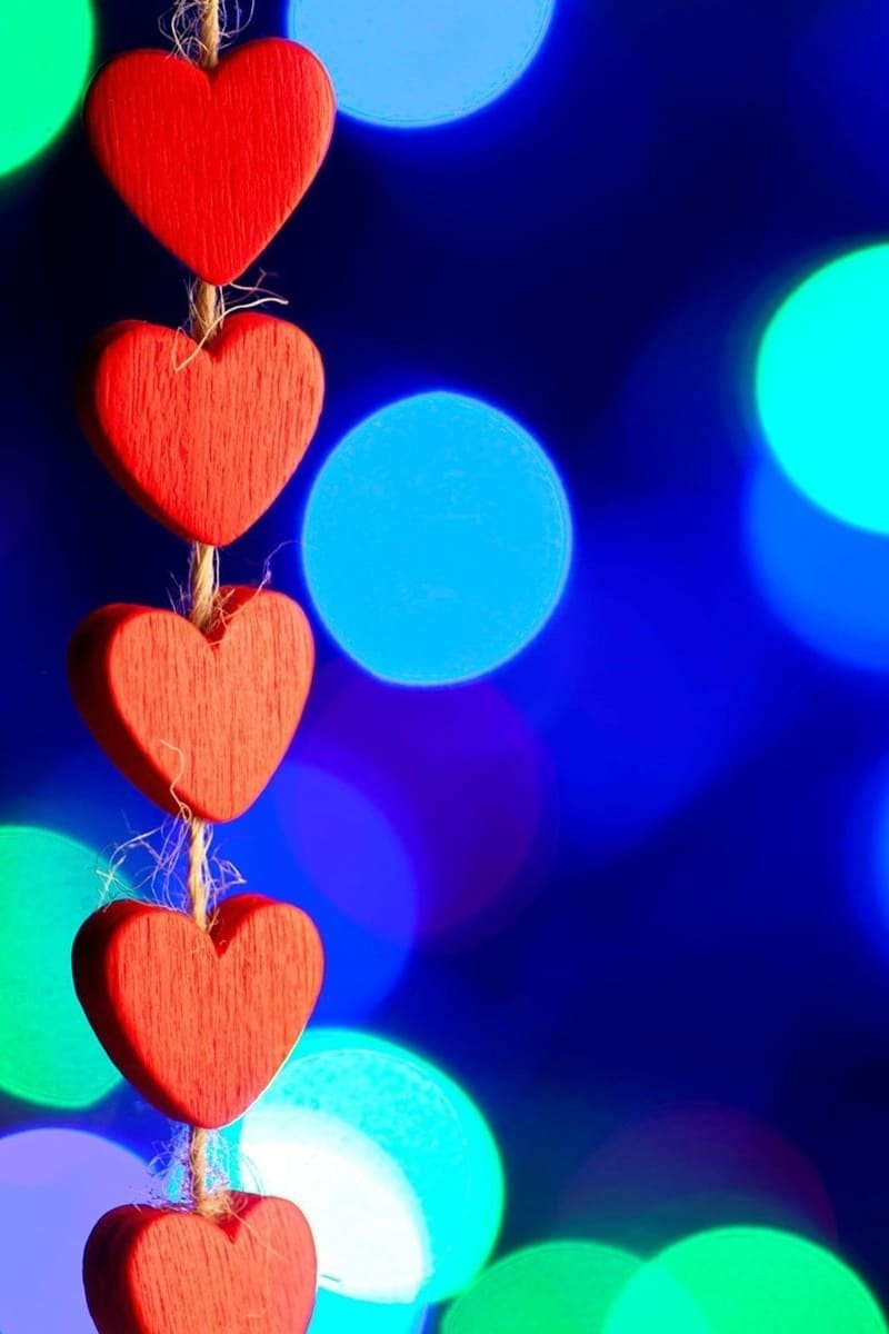 HD wallpaper ,Red -love- heart, lights, bokeh,valentines day- wallpaper