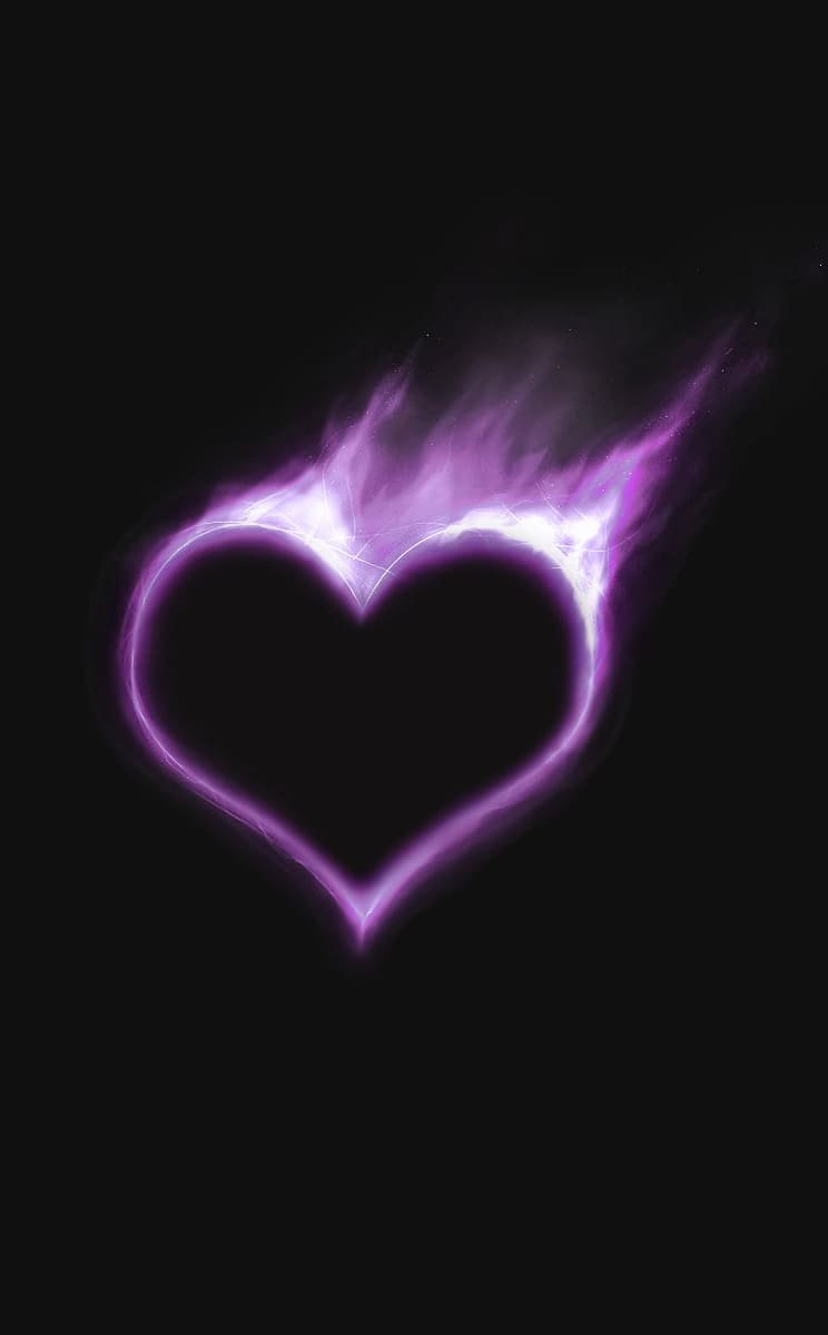 HD wallpaper -purple- heart- illustration, Artistic, Love, Black, heart Shape,valentines day- wallpaper
