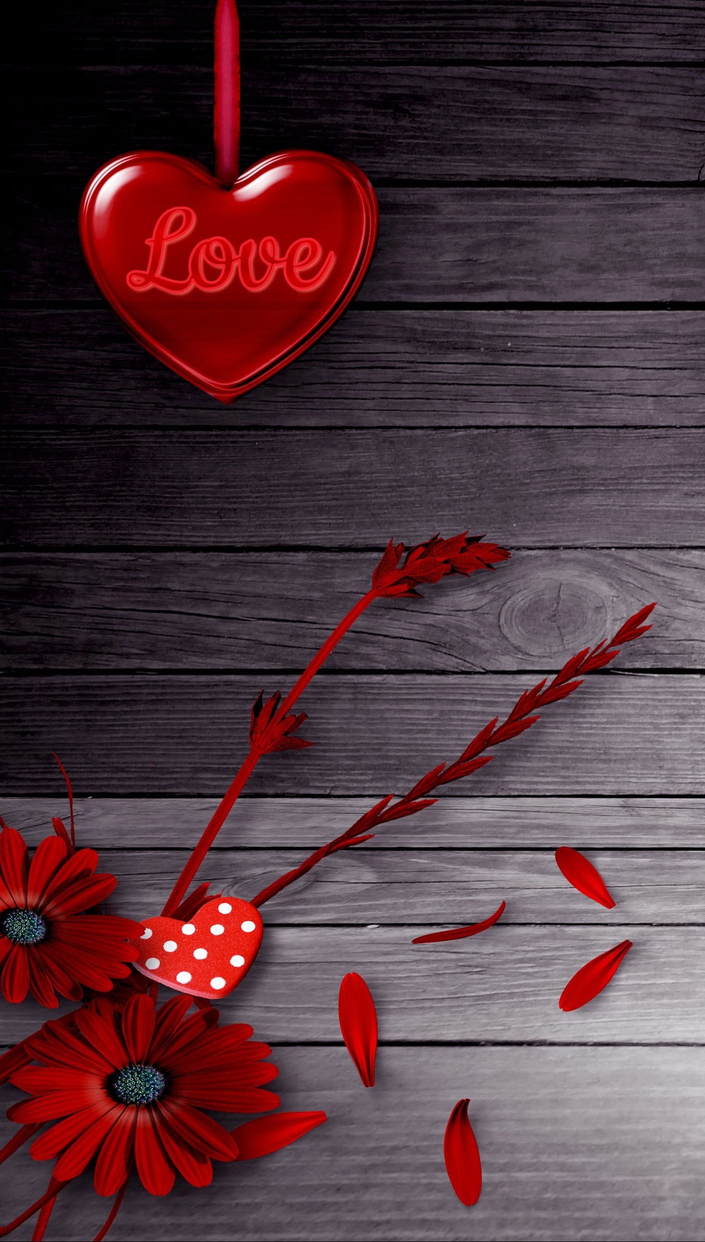 HD wallpaper -valentines day wallpaper iphone,heart, flowers, background image, valentine’s day, wood, romantic